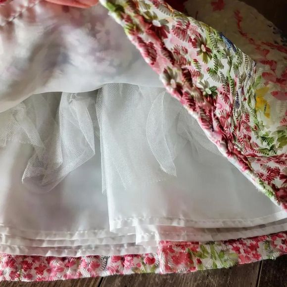 Blueberi Boulevard Formal White and Pink Floral Toddler Girl's Dress Size 18m - Picture 13 of 14